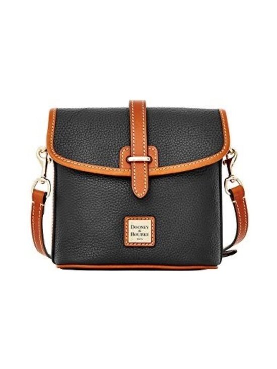 Dooney & Bourke Handbags - DOONEY & BOURKE Navy Blue & Brown Holly Pebble Grain Leather Crossbody Bag